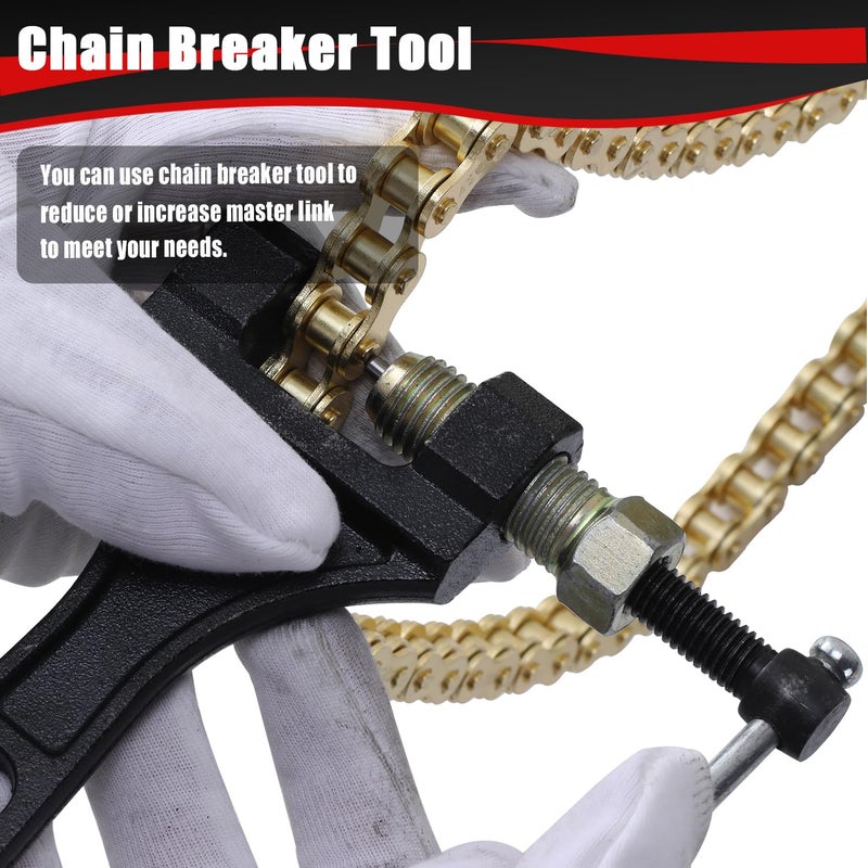 KAMIER 420 Motorcycle Chain 132 Links Gold with Chain Breaker for KX85 KX100 TTR110 SSR TaoTao Coolster Apollo Baja 50 70 90 110 125cc Chinese Pit Dirt Bike ATV 4 Wheeler Quad Go Kart Mini Bike Parts - Image 5